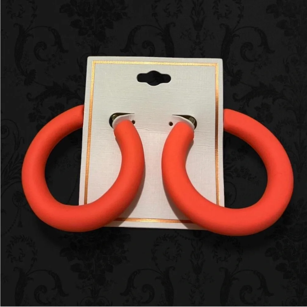 🍊 Chunky Color Pop Hoop Earrings – 2 Colors! 🍋 NWT - Picture 2 of 4
